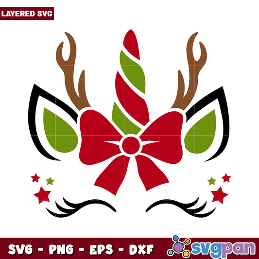 Unicorn Christmas SVG Design for Crafting Projects, Perfect for DIY Gifts