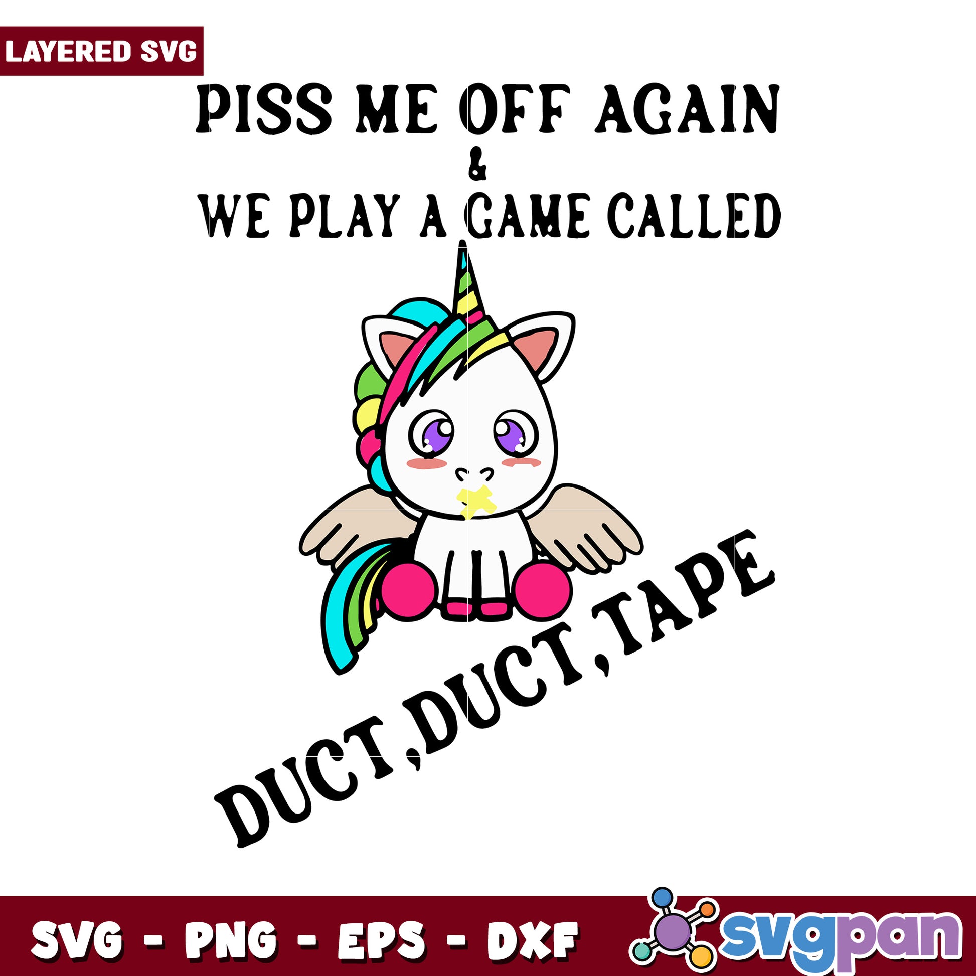 Unicorn Duct Tape SVG design, funny and playful graphic art