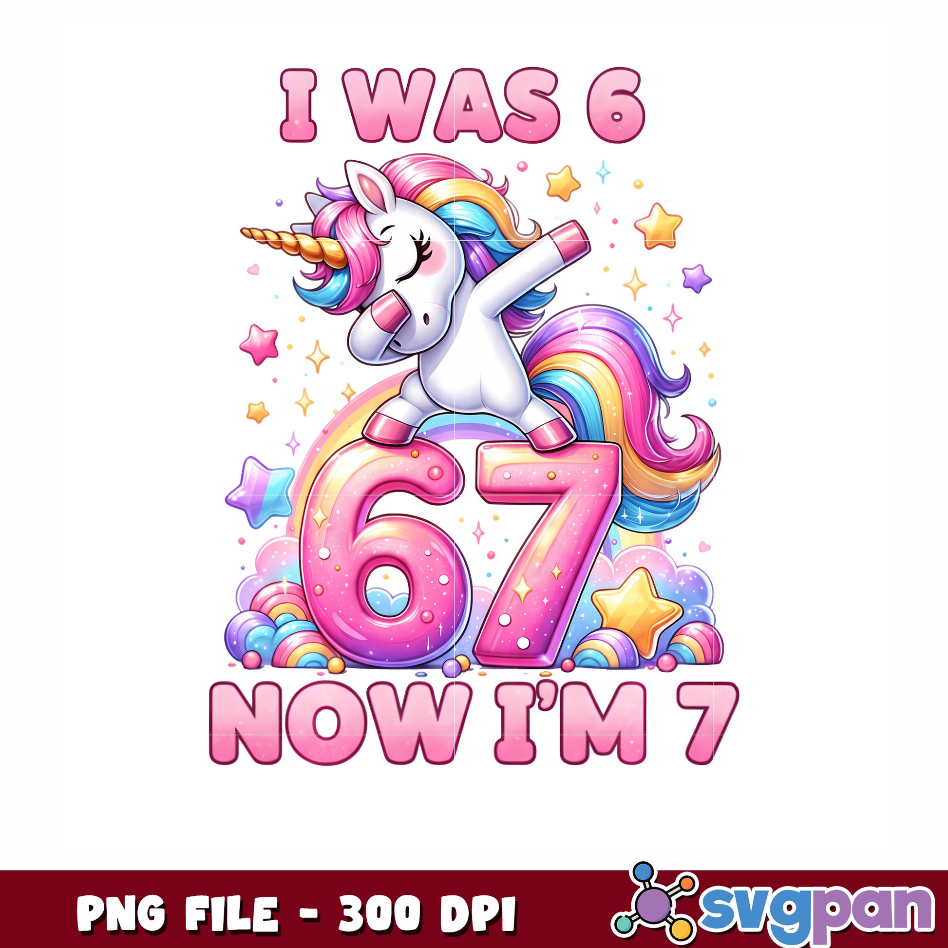 Unicorn For Girls Six Seven Meme png, merry christmas​ png, trending memes png