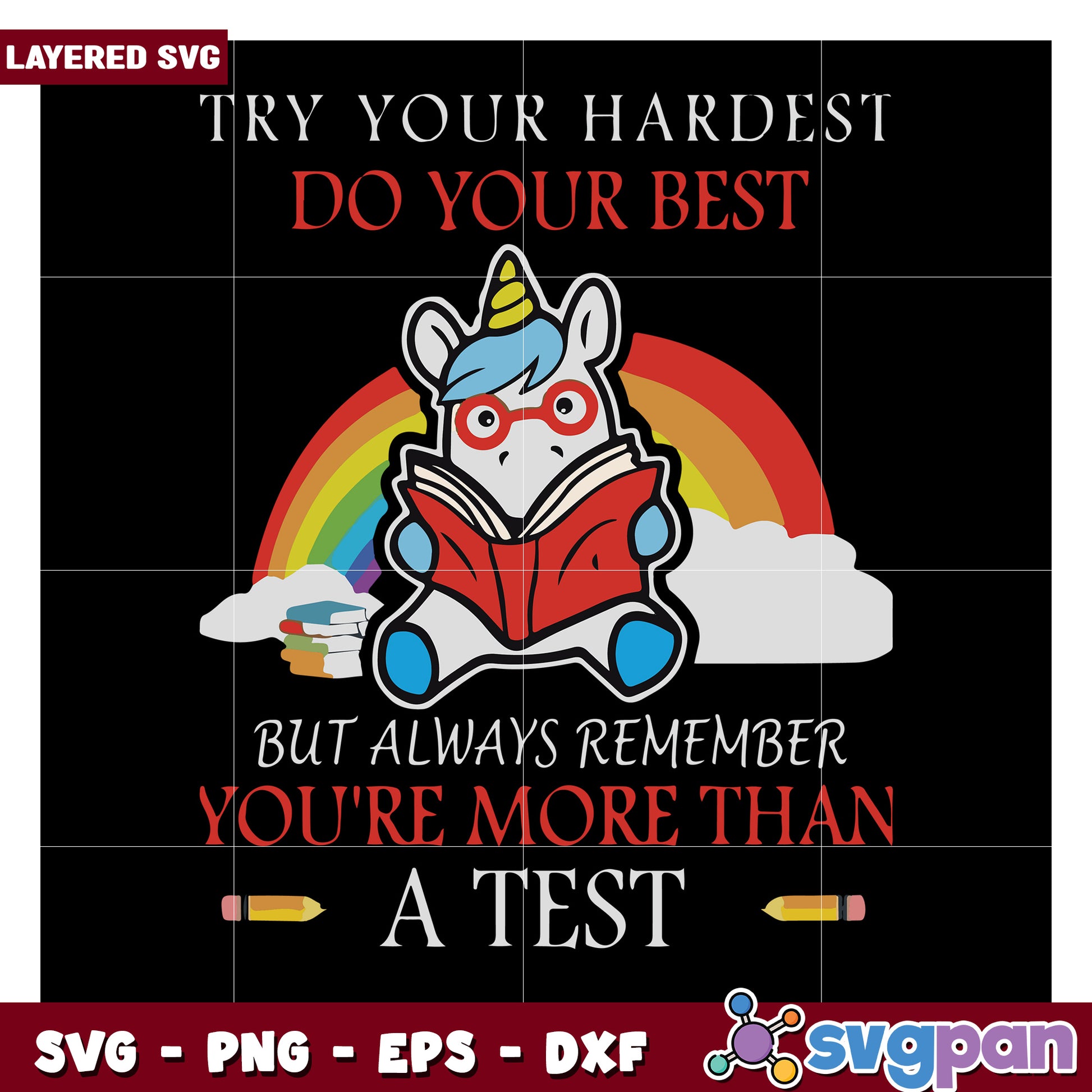 Unicorn Inspirational Quote SVG, Try Your Hardest and Do Your Best