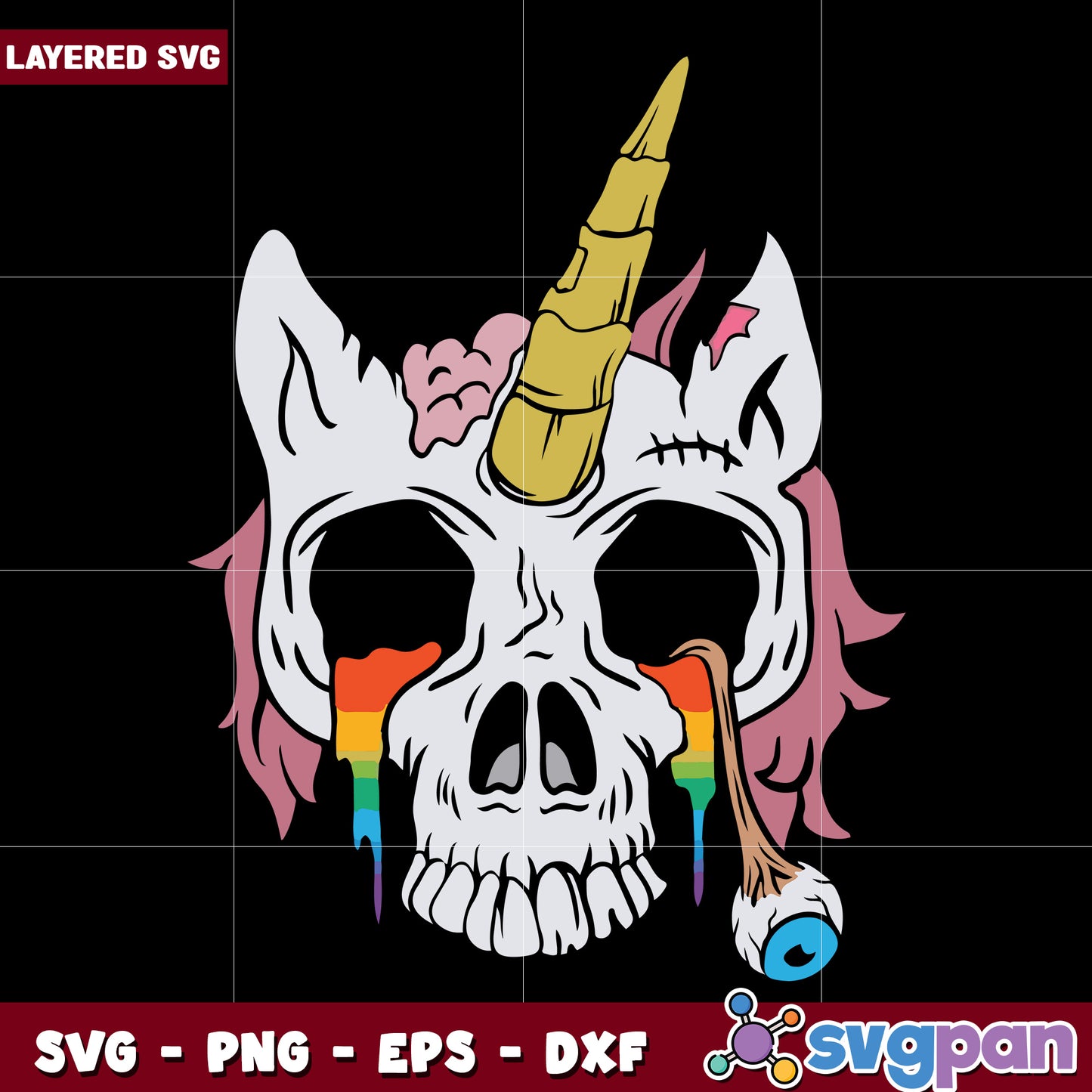 Unicorn skull svg, halloween candy svg, halloween holiday svg