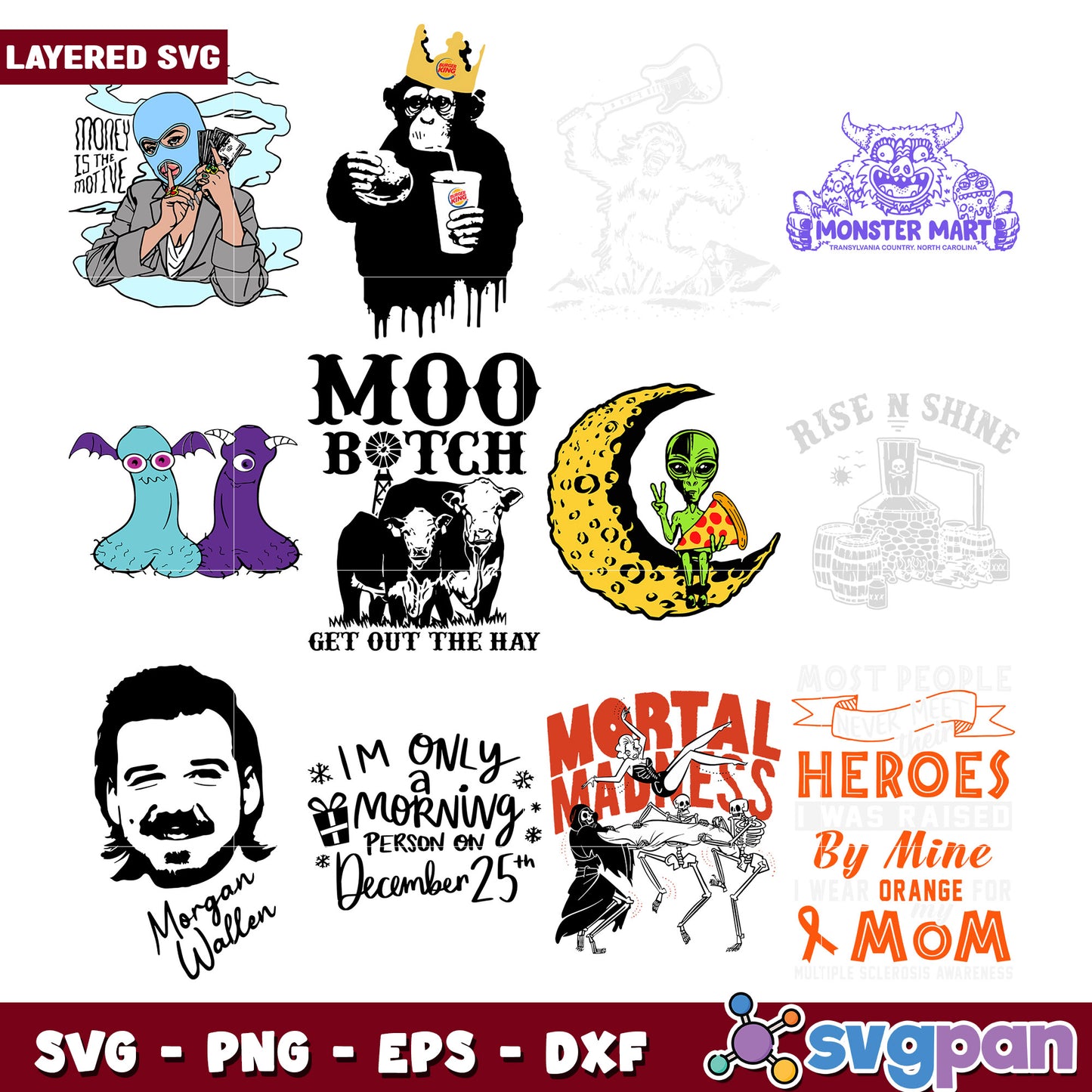 Unique Bundle of Fun Layered SVG Designs for Crafts