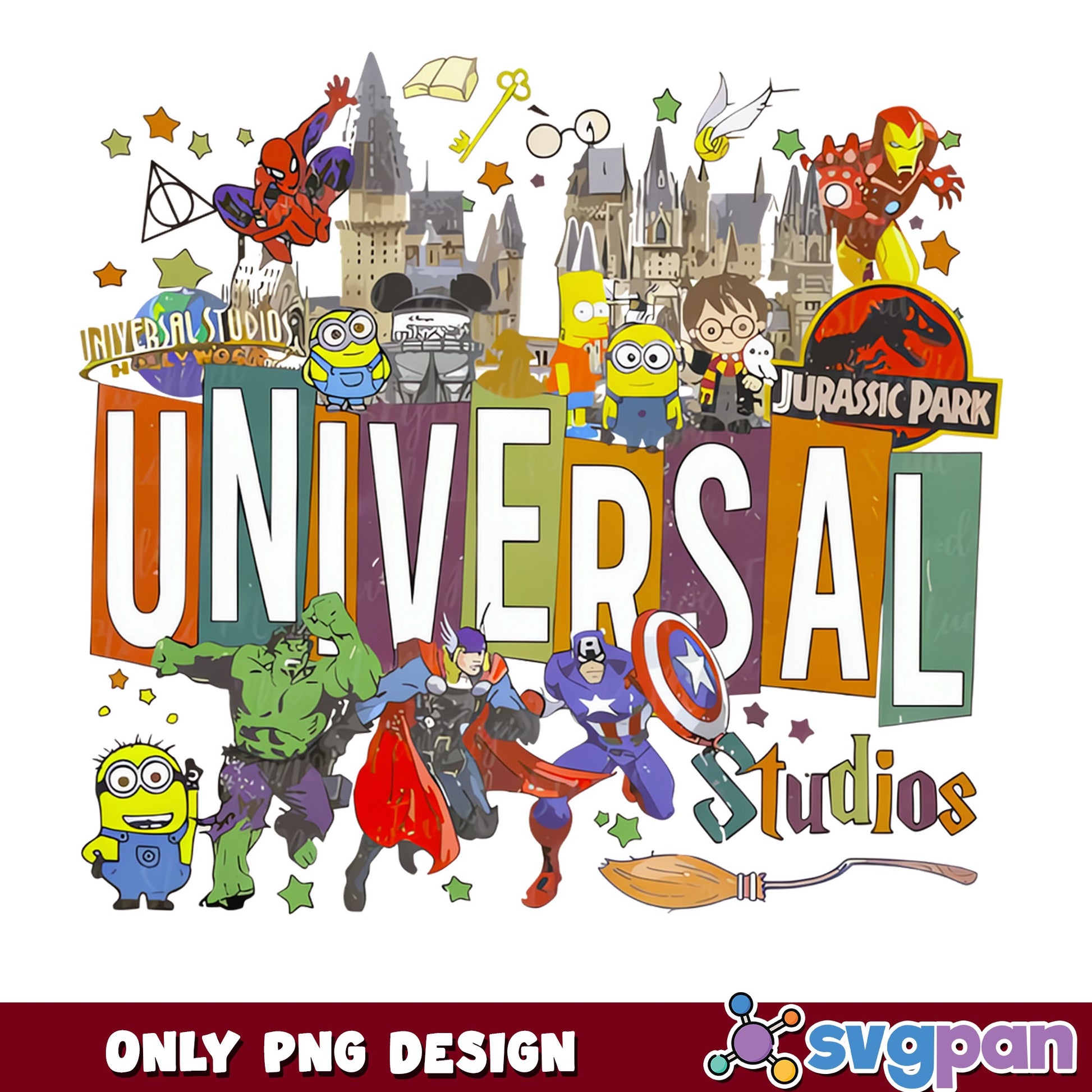 Universal Studios PNG, Harry Potter Minions Marvel PNG, Theme Park PNG