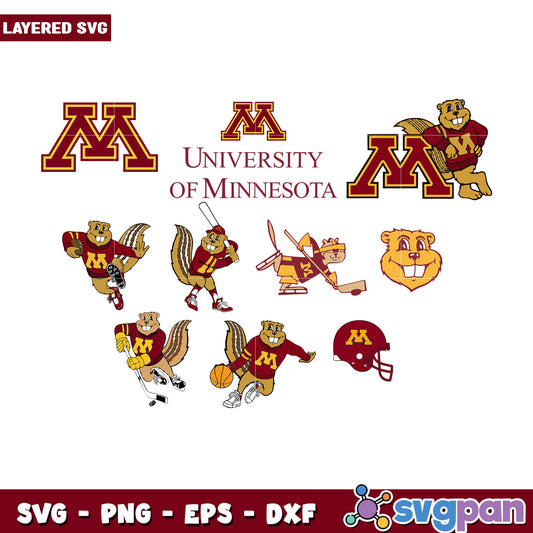 University of Minnesota Gopher SVG Bundle