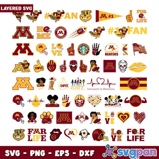 University of Minnesota SVG Bundle for Fans and Crafts