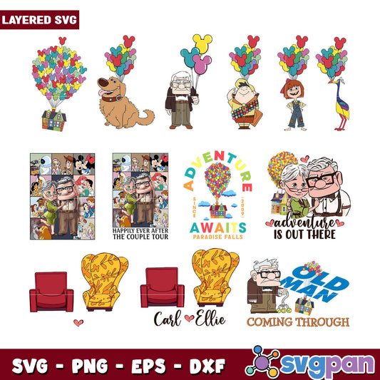 Up SVG Bundle Carl & Ellie Designs