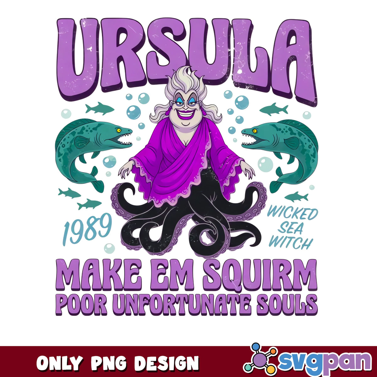 Ursula Disney Villain PNG, Wicked Sea Witch Little Mermaid, 1989 PNG