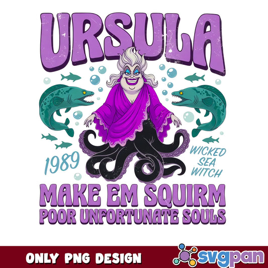 Ursula Disney Villain PNG, Wicked Sea Witch Little Mermaid, 1989 PNG