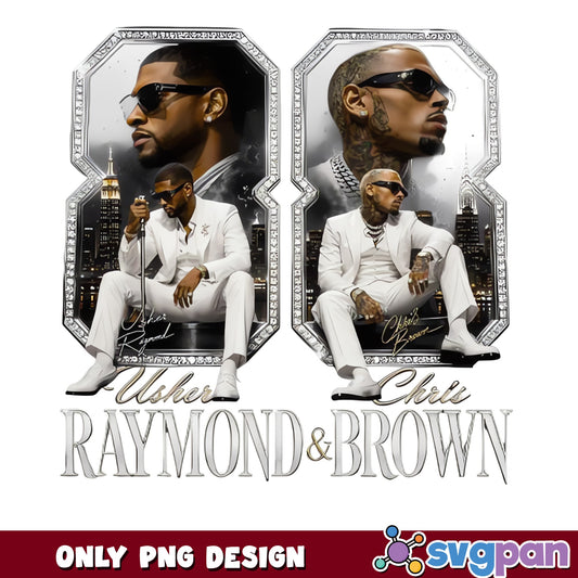 Usher And Chris Brown PNG, Raymond And Brown PNG, Rap PNG