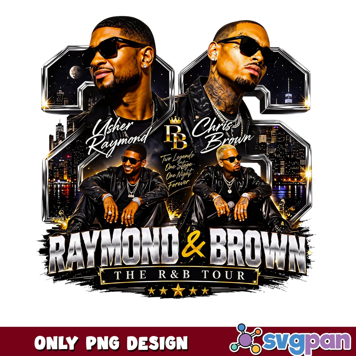 Usher And Chris Brown PNG, Raymond Brown RnB Tour PNG, Rap PNG