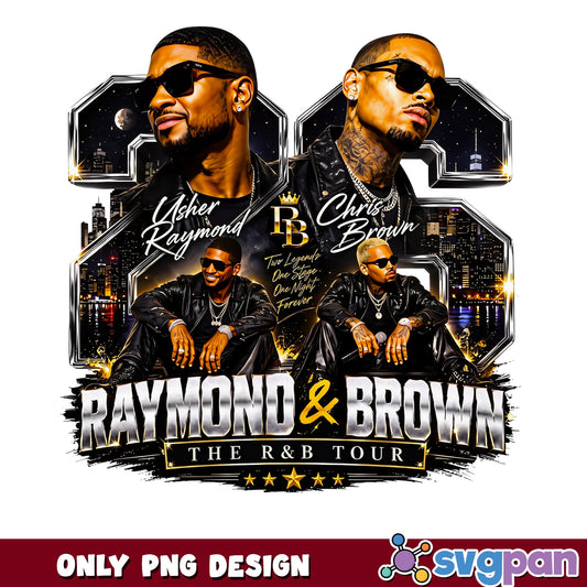 Usher And Chris Brown PNG, Raymond Brown RnB Tour PNG, Rap PNG