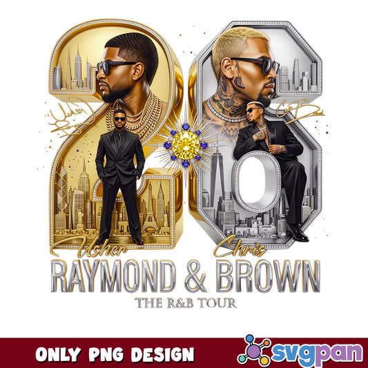 Usher And Chris Brown Raymond And Brown PNG, RnB Tour PNG, Rap PNG