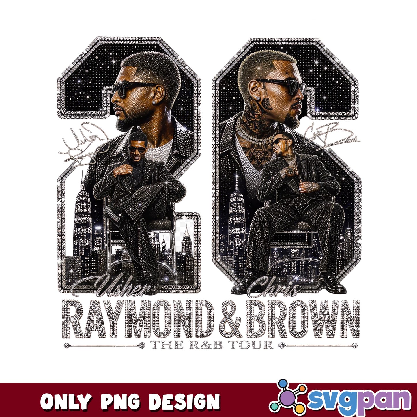 Usher And Chris Brown Raymond And Brown Tour PNG, RnB Tour PNG, Concert PNG