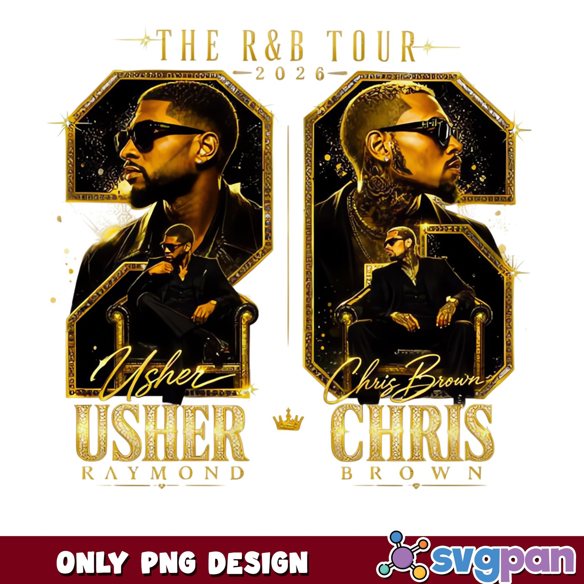Usher And Chris Brown RnB Tour 2026 PNG, Rap PNG, Music PNG