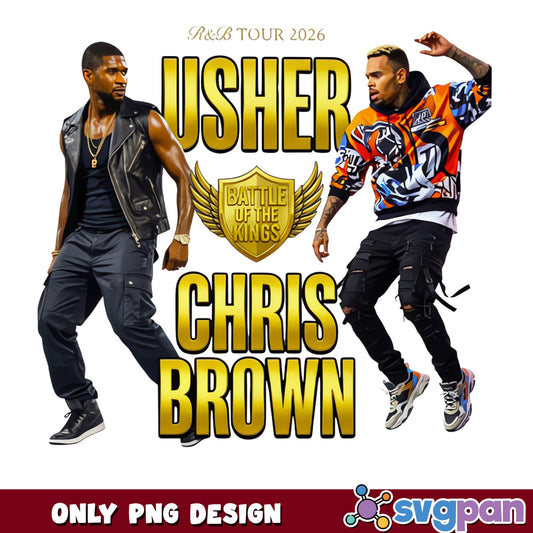 Usher Chris Brown Battle Of The Kings PNG, RnB Tour 2026 PNG, Concert PNG