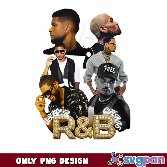 Usher Chris Brown RnB Collage PNG, RnB Music PNG, Rap PNG