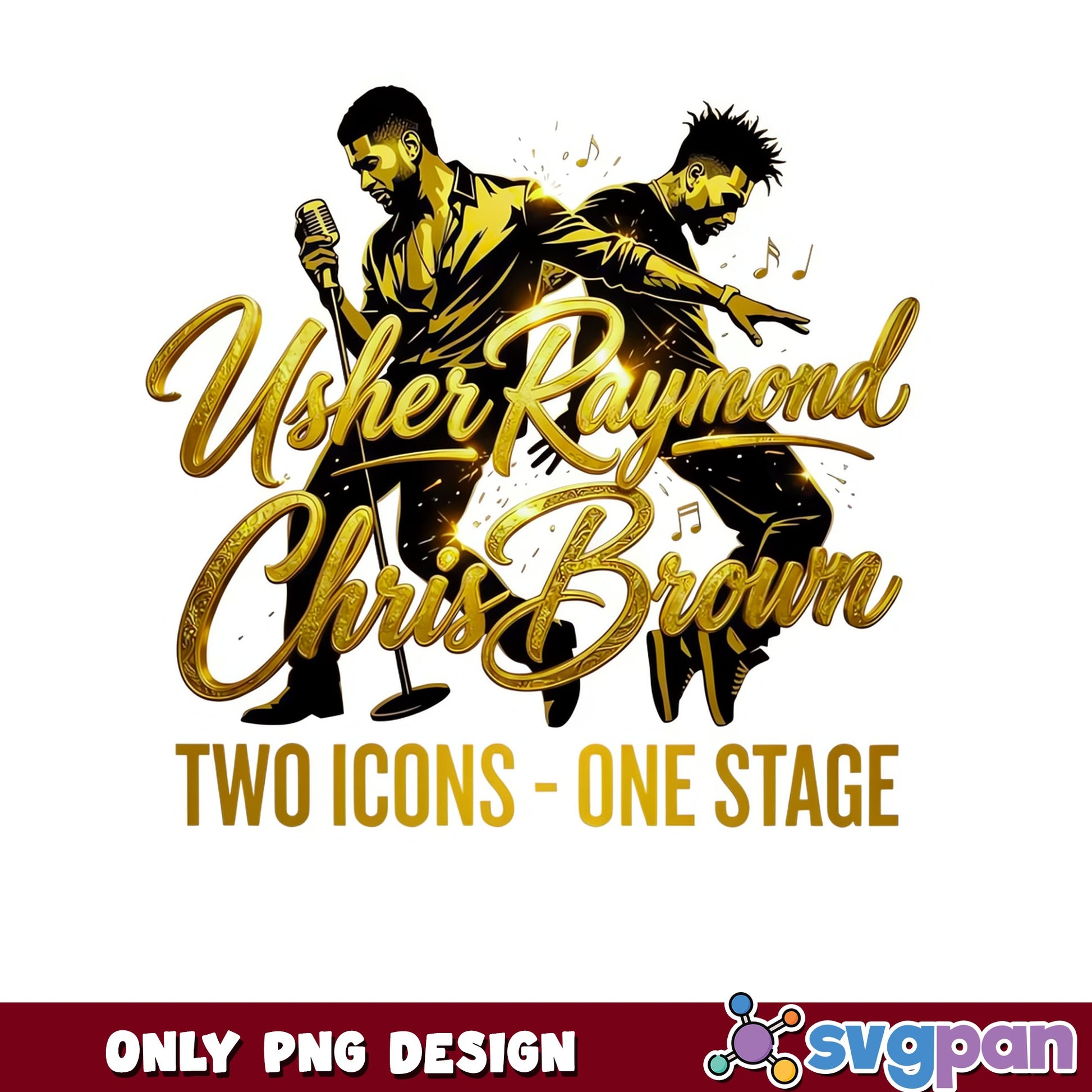 Usher Raymond Chris Brown Two Icons One Stage, RnB Concert PNG, Music Fan PNG