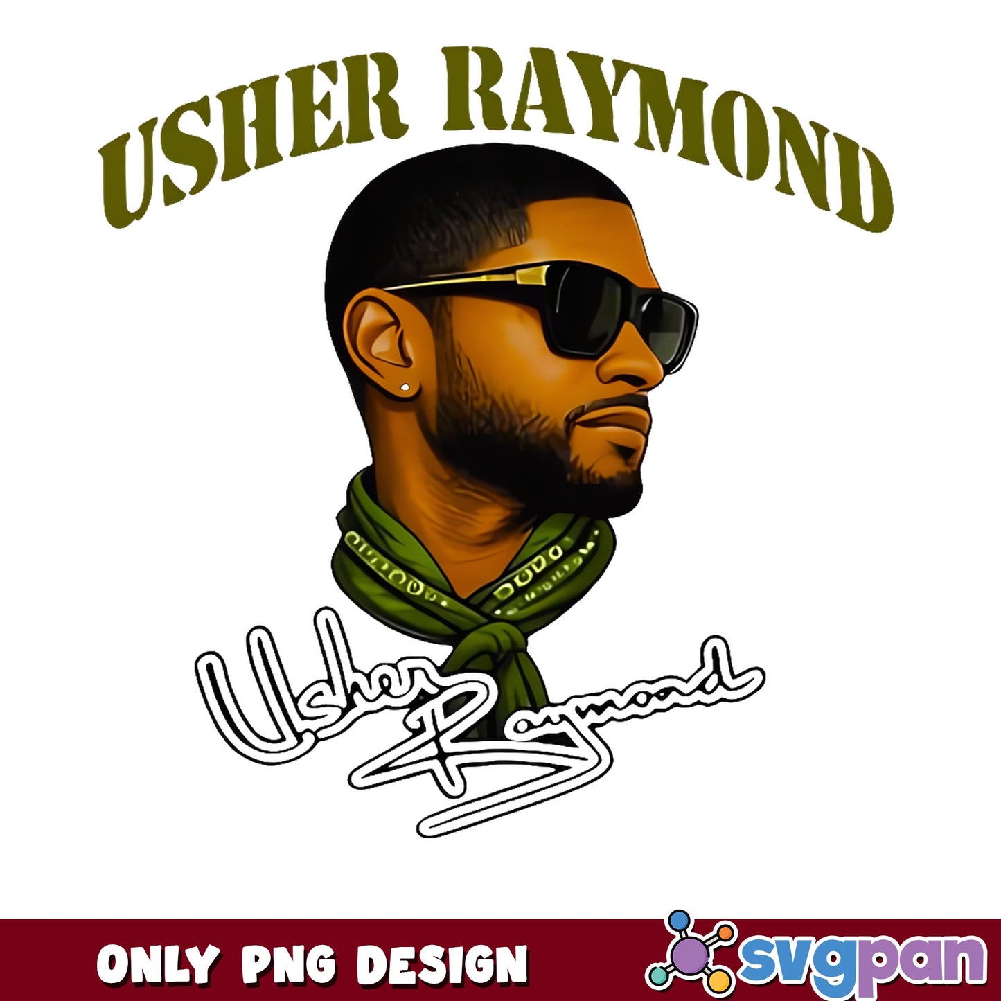 Usher Raymond PNG, Rapper Music Fan Shirt, R&B Singer PNG
