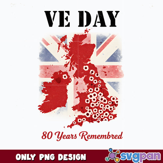 VE Day 80 year remembered png, VE Day png