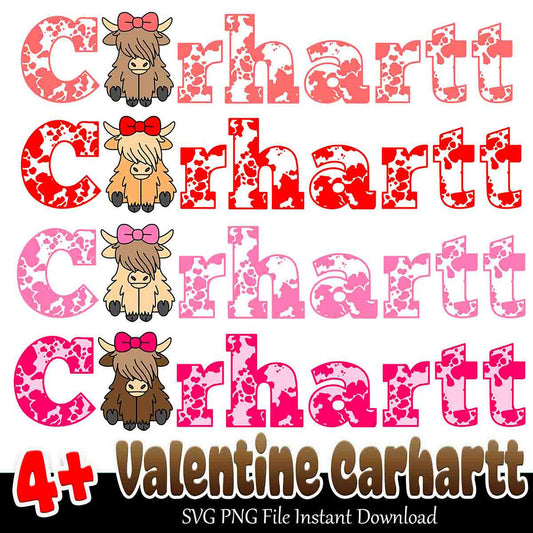 Valentine Carhartt Cow SVG PNG Bundle