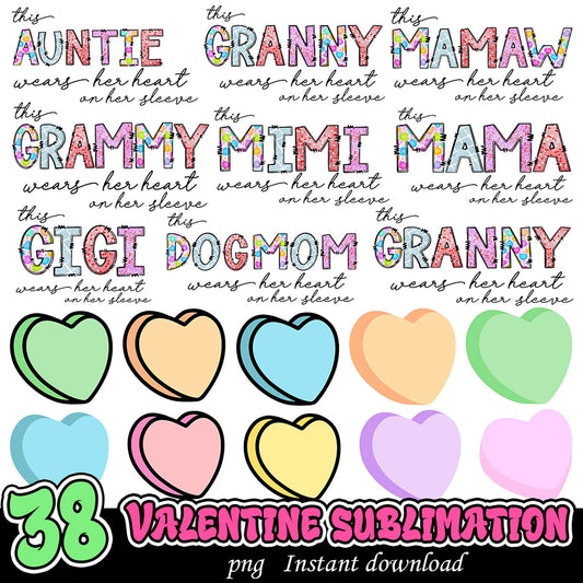 Valentine Sublimation PNG Bundle 38 Designs