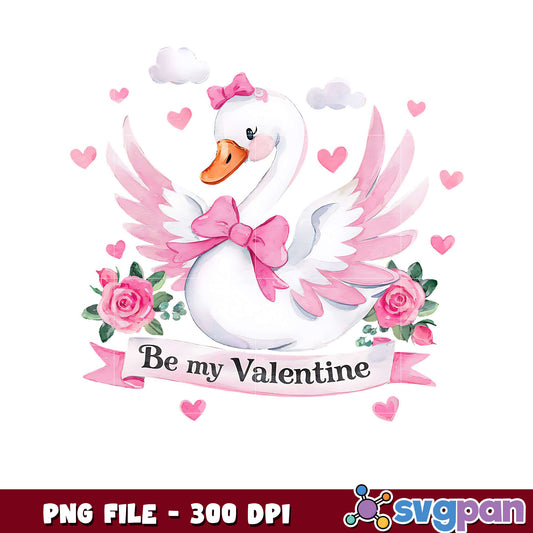 Valentine Swan with Pink Bows and Roses, Perfect for Gifts
