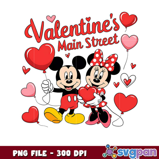 Valentine's Day Art with Mickey and Minnie, Cute PNG Design