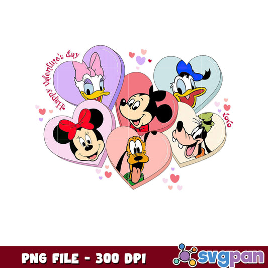 Valentine's Day Disney Characters PNG Design, Perfect for Crafts