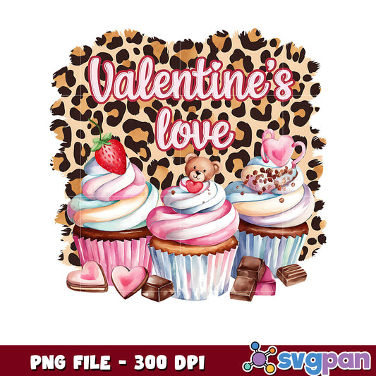 Valentine's Love Cupcake PNG Design, Perfect for Gifts