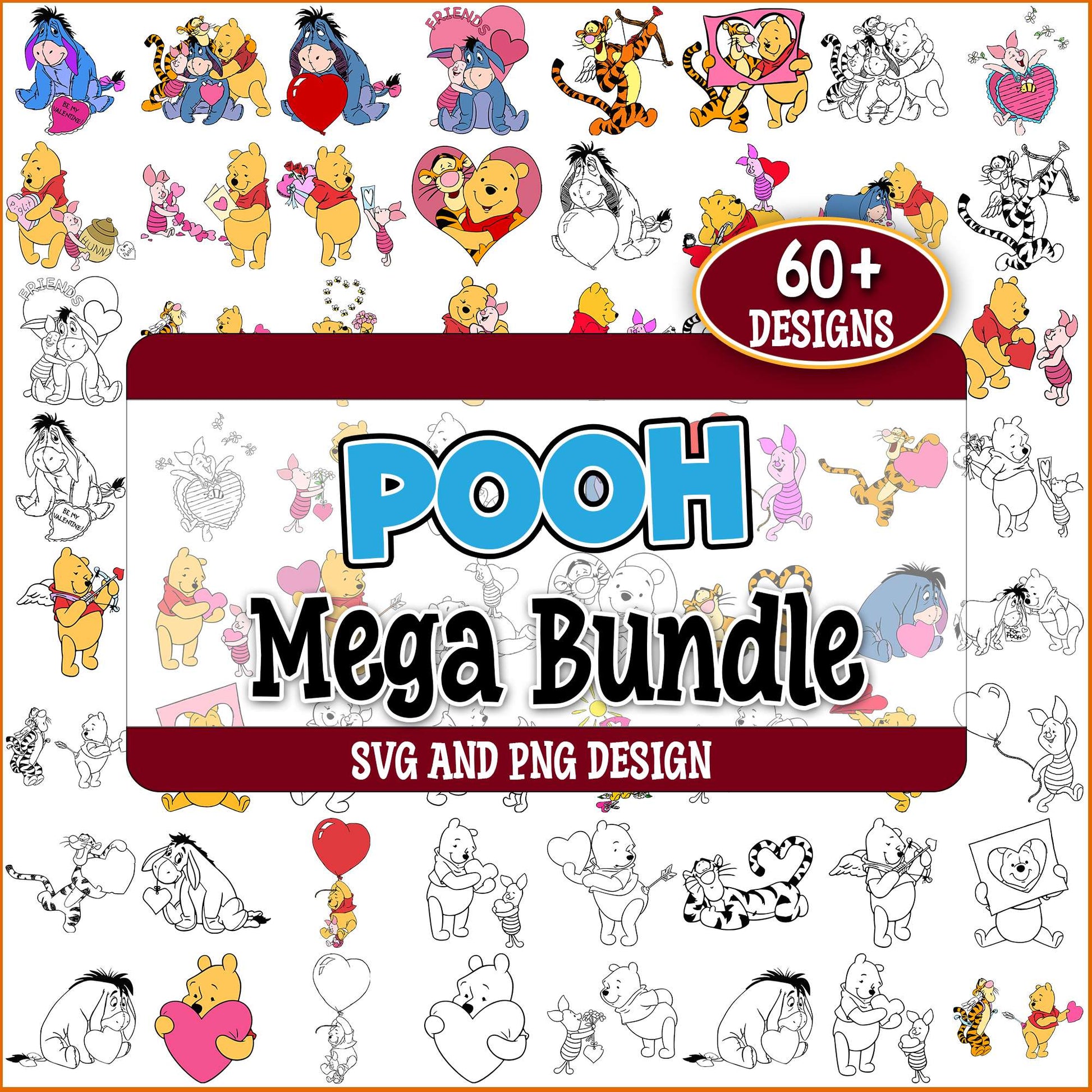 Valentine day pooh svg bundle