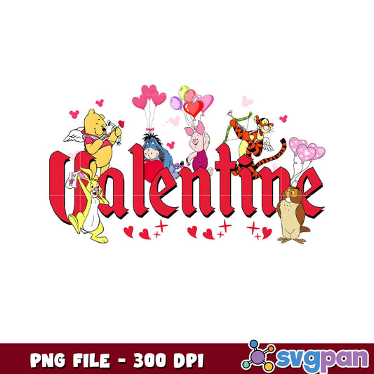 Valentine design for kids, cute characters with hearts