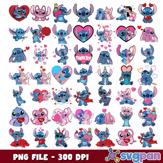 Valentine design stitch png bundle