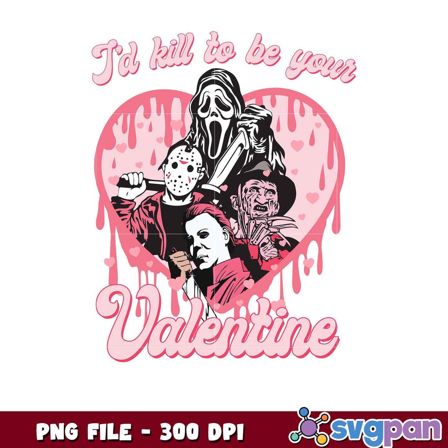 Valentine design with horror icons, perfect for gifts