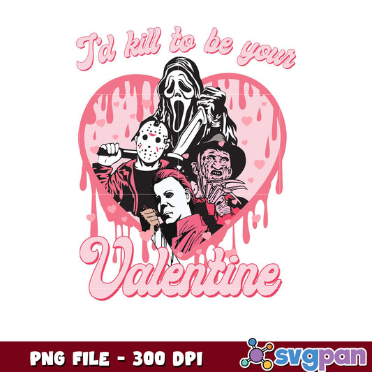 Valentine design with horror icons, perfect for gifts