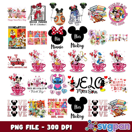 Valentine disney universe png bundle