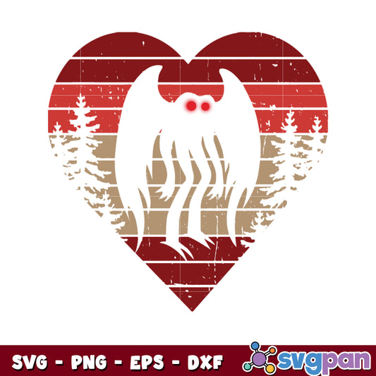 Valentine love mothman svg, the mothman​ svg, valentine heart svg