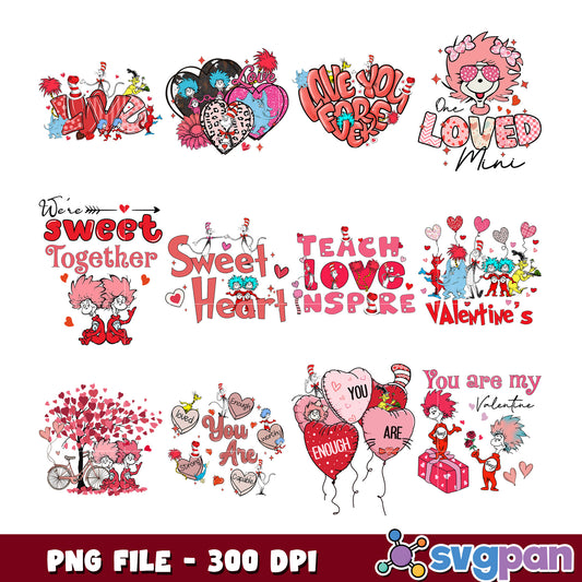 Valentines Day Grinch PNG Bundle