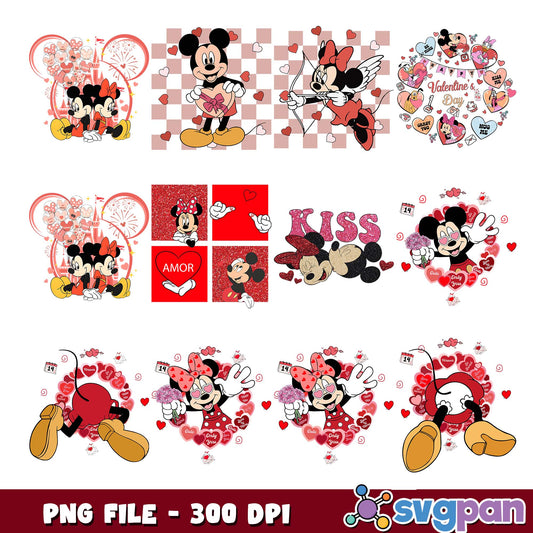 Valentines day disneyland png bundle