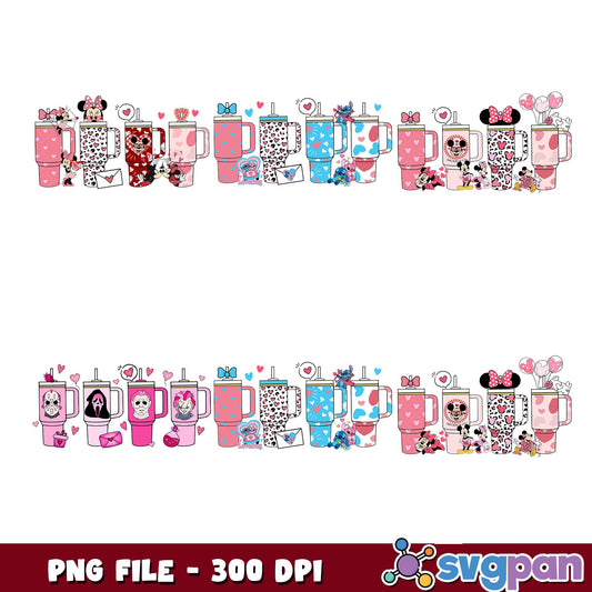 Valentines drink png bundle
