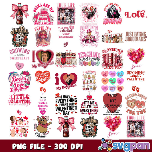 Valentines quotes png bundle