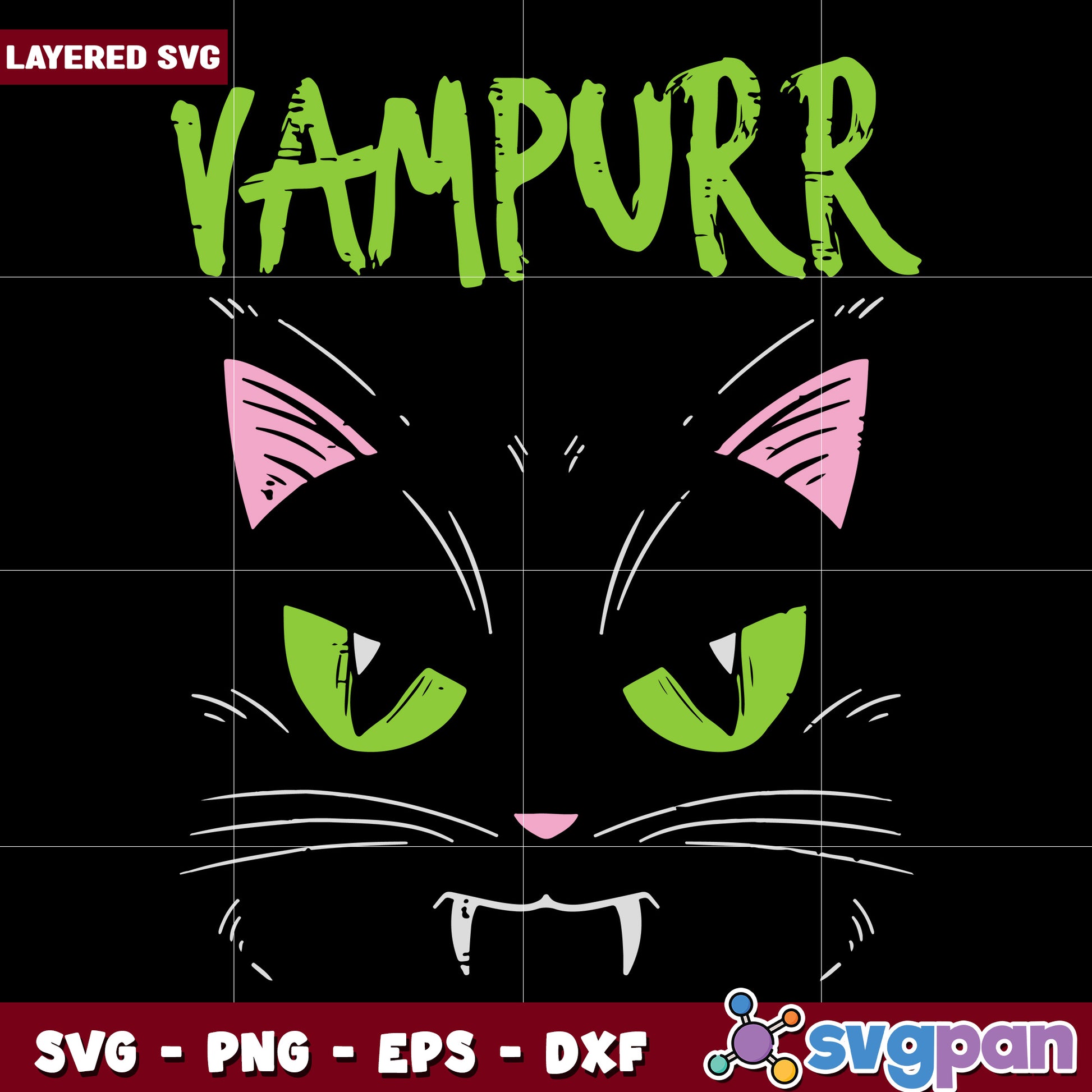 Vampurr vampire cat halloween svg, halloween cartoons svg, spooky cartoons svg