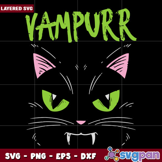 Vampurr vampire cat halloween svg, halloween cartoons svg, spooky cartoons svg