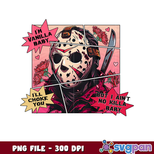 Vanilla Baby graphic print design, unique horror aesthetic