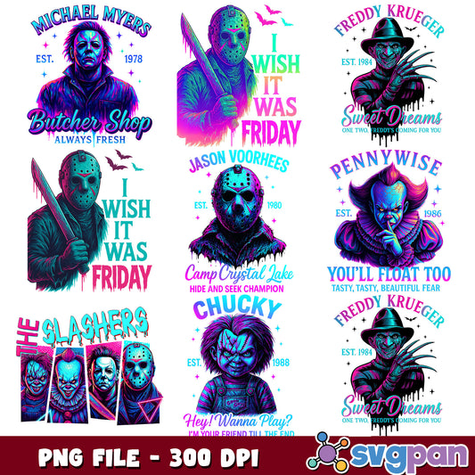 Vibrant killer design png bundle