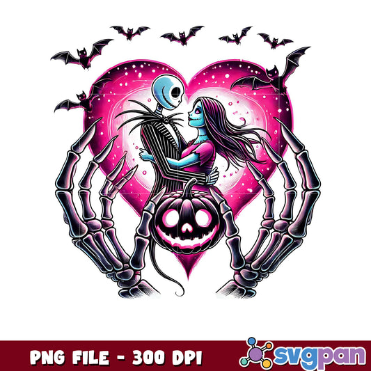 Vibrant skeleton couple embraces in spooky love, perfect for Halloween decor