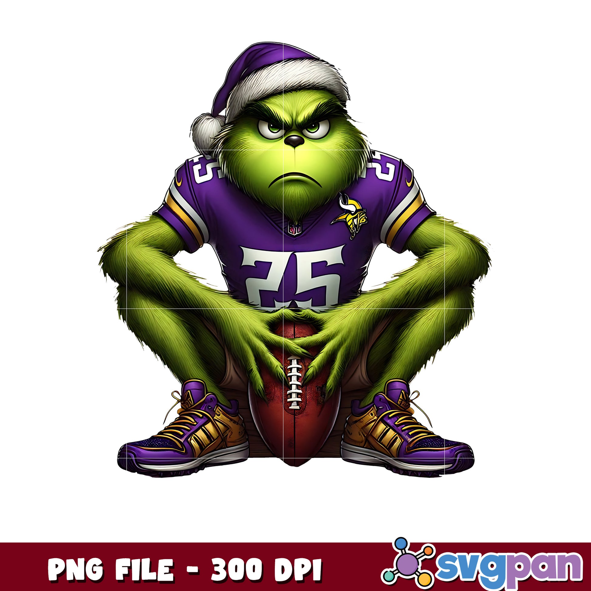 Vikings funny grinch png, nfl mvp png, grinch vikings png