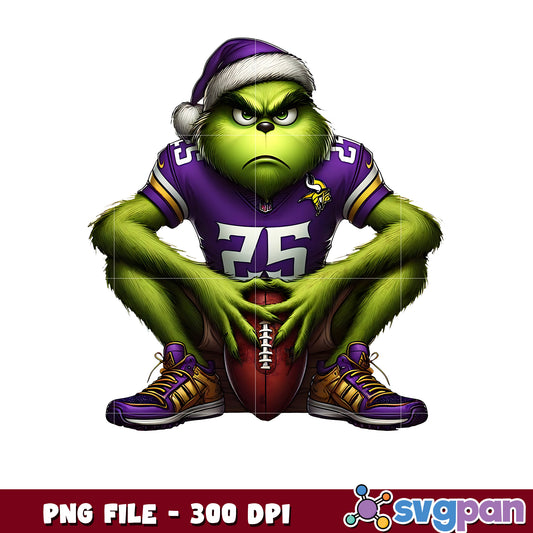 Vikings funny grinch png, nfl mvp png, grinch vikings png