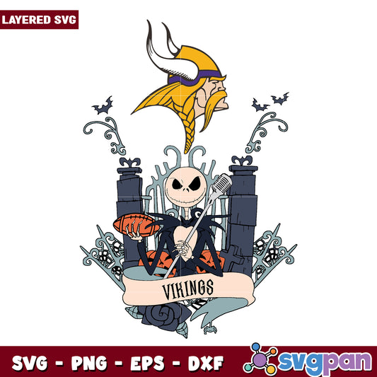 Vikings minnesota nfl halloween svg, halloween candy svg, halloween holiday svg