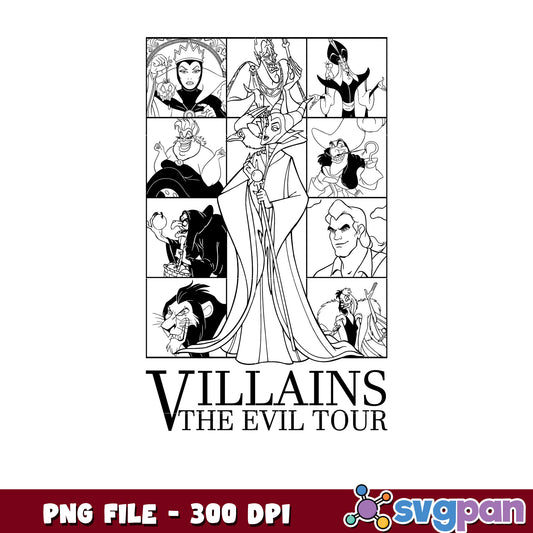 Villains the evil tour png, disney png, disney channel png