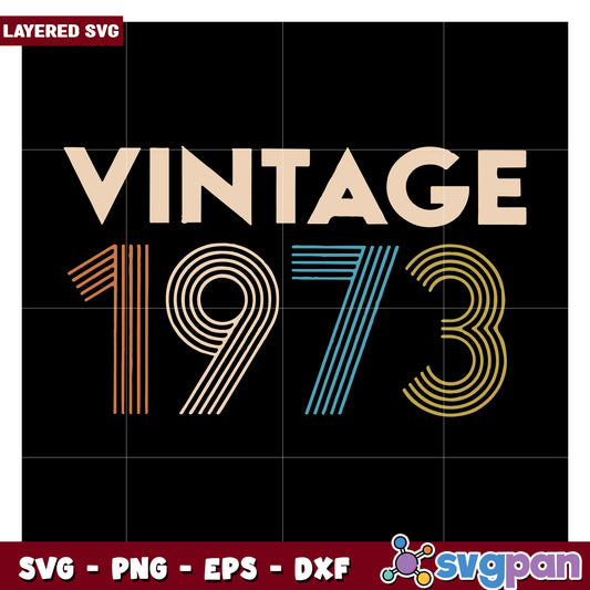 Vintage 1973 Design for Crafts, Perfect for Retro Themed Projects
